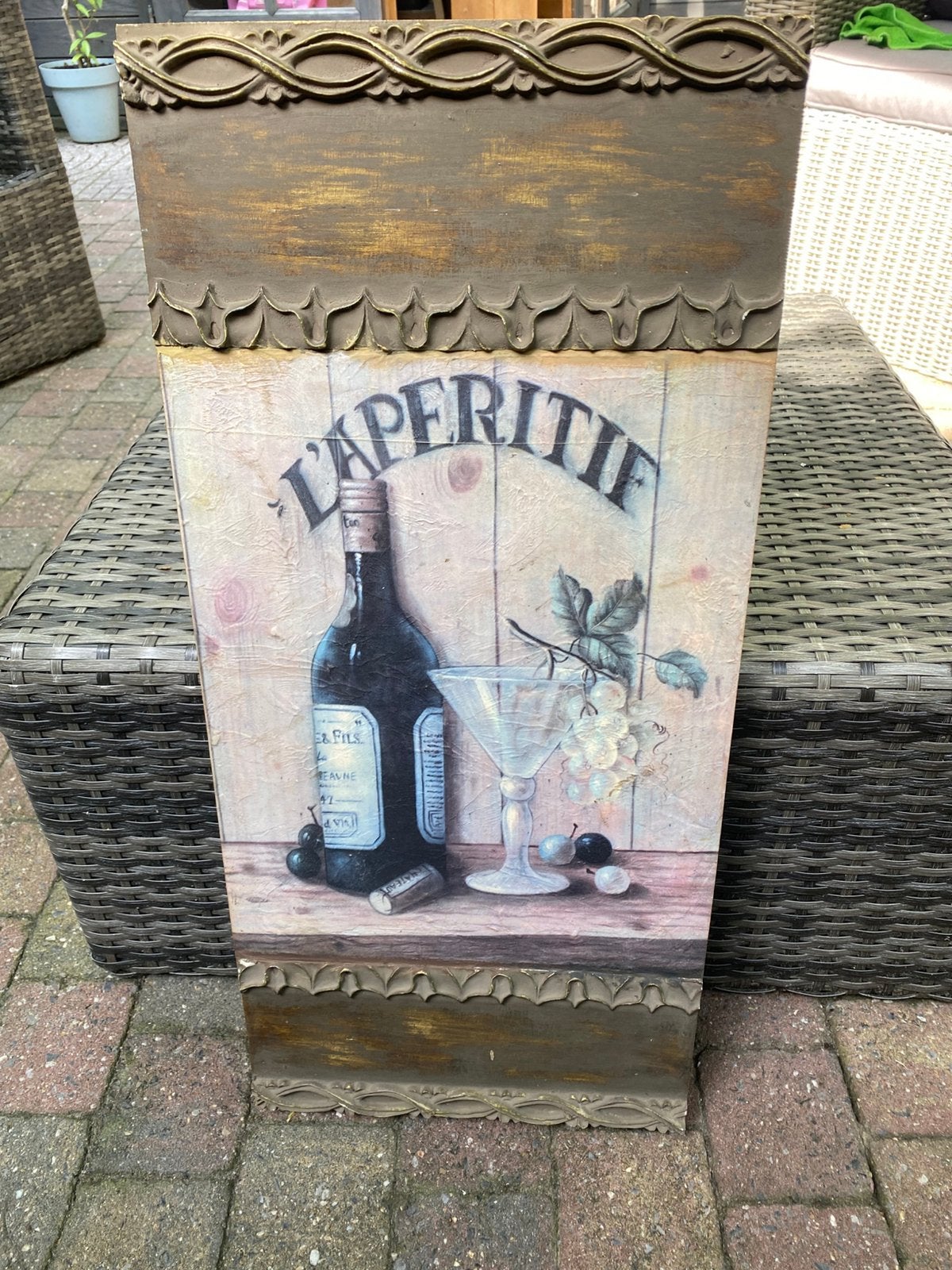 Brocante Schilderij L’ Aperatief, Ophalen of Verzenden