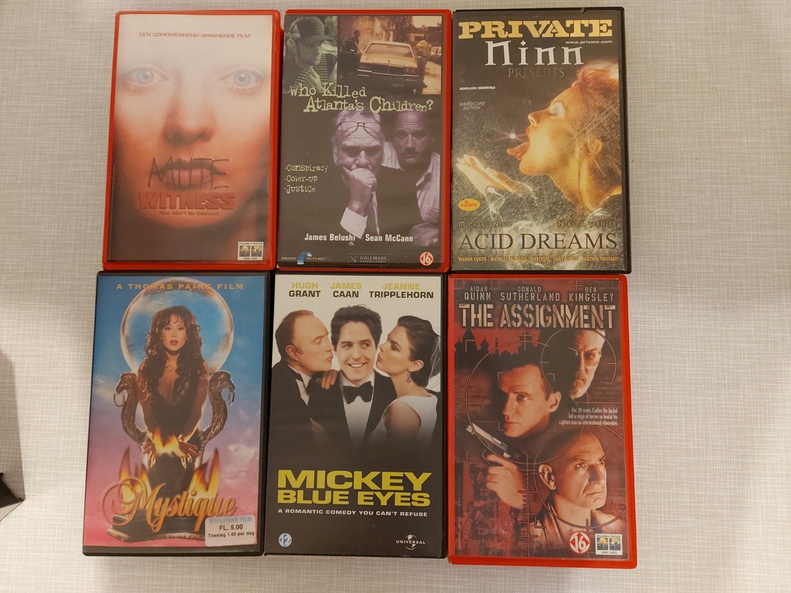 Grote partij 69x VHS ex rental videobanden losse verkoop kan, Alle leeftijden, Ophalen of Verzenden, Gebruikt