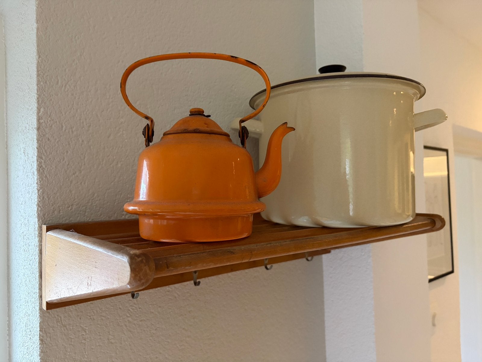 Originele Piet Zwart echt houten keukenrekje met haakjes, Overige typen, Ophalen of Verzenden, Gebruikt, Hout