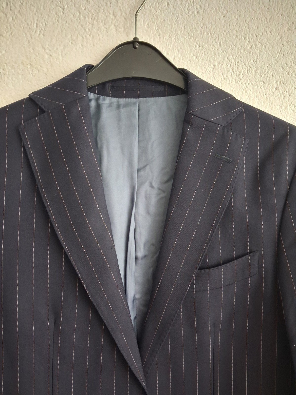 Suitsupply pak jasje - Donkerblauw met krijtstreep Maat 50, Kleding | Heren, Kostuums en Colberts, Ophalen of Verzenden, Zo goed als nieuw