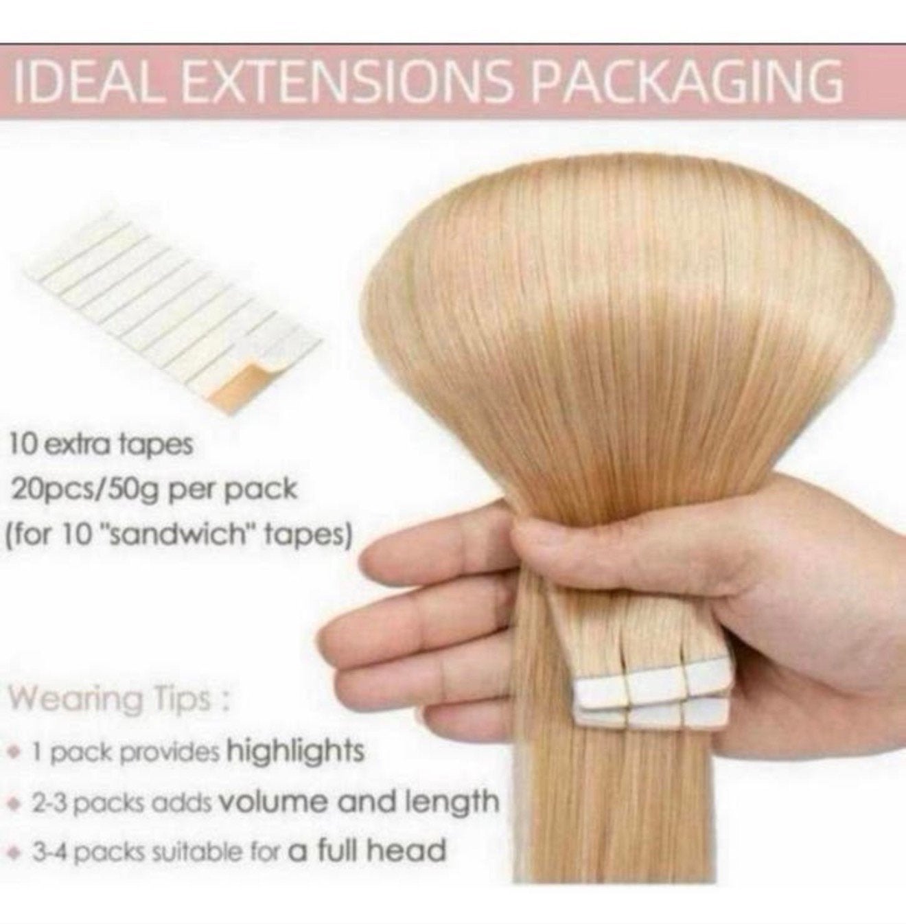 Echt Haar extensions Neutraal blonde blond - 31cm 12” 20pcs, Nieuw, Ophalen of Verzenden, H, H