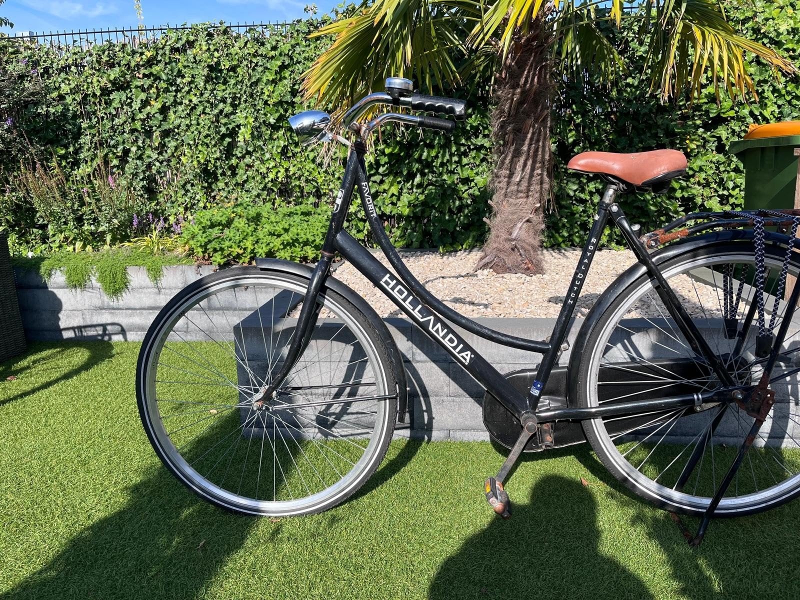 Damesfiets Hollandia 28 inch zwart, Terugtraprem, Ophalen, Overige merken, 53 tot 56 cm