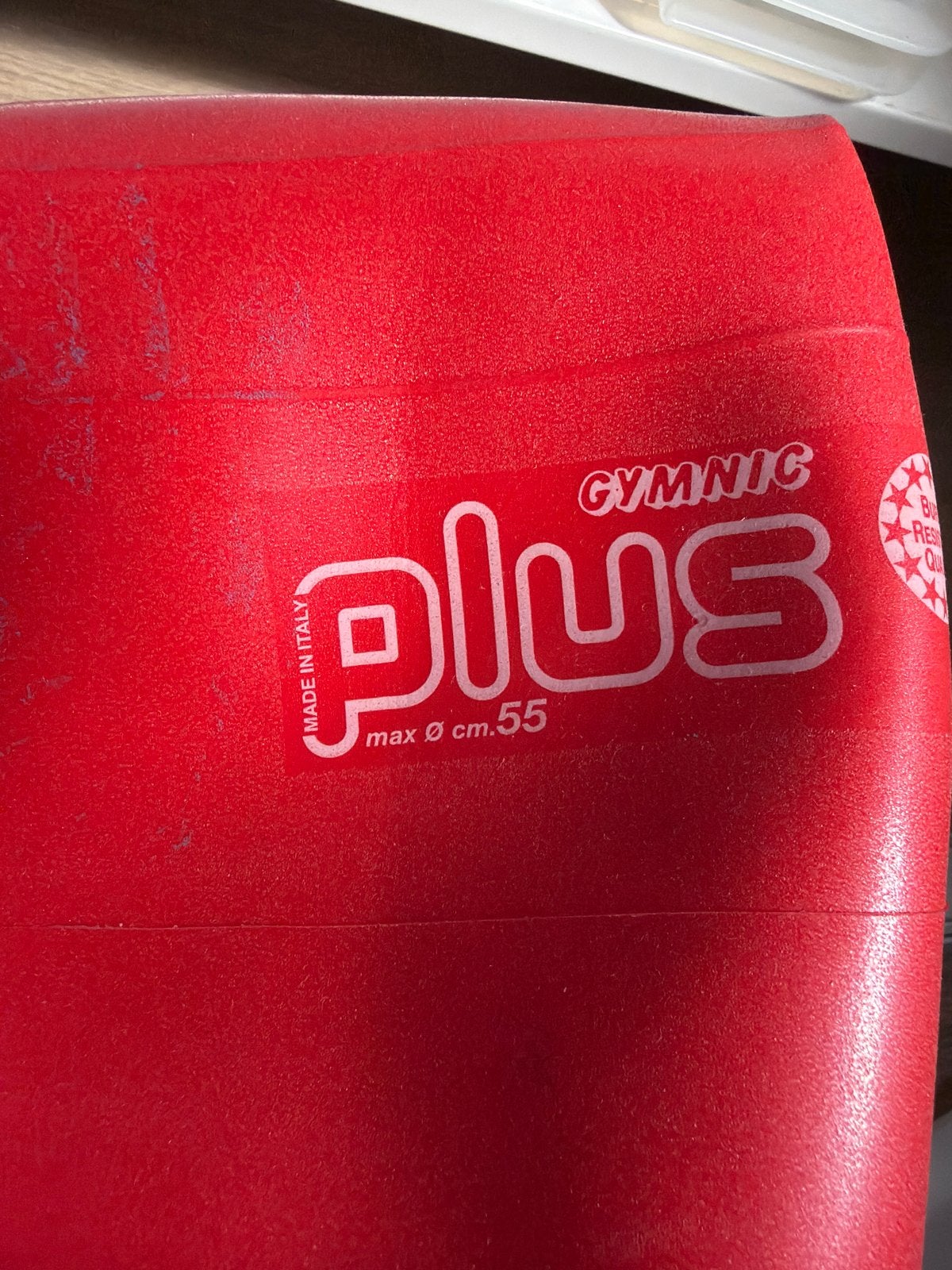 Gymnic Plus Fitnessbal Rood - Max Ø 55 cm, Ophalen of Verzenden, Gebruikt, Buik, Fitnessbal