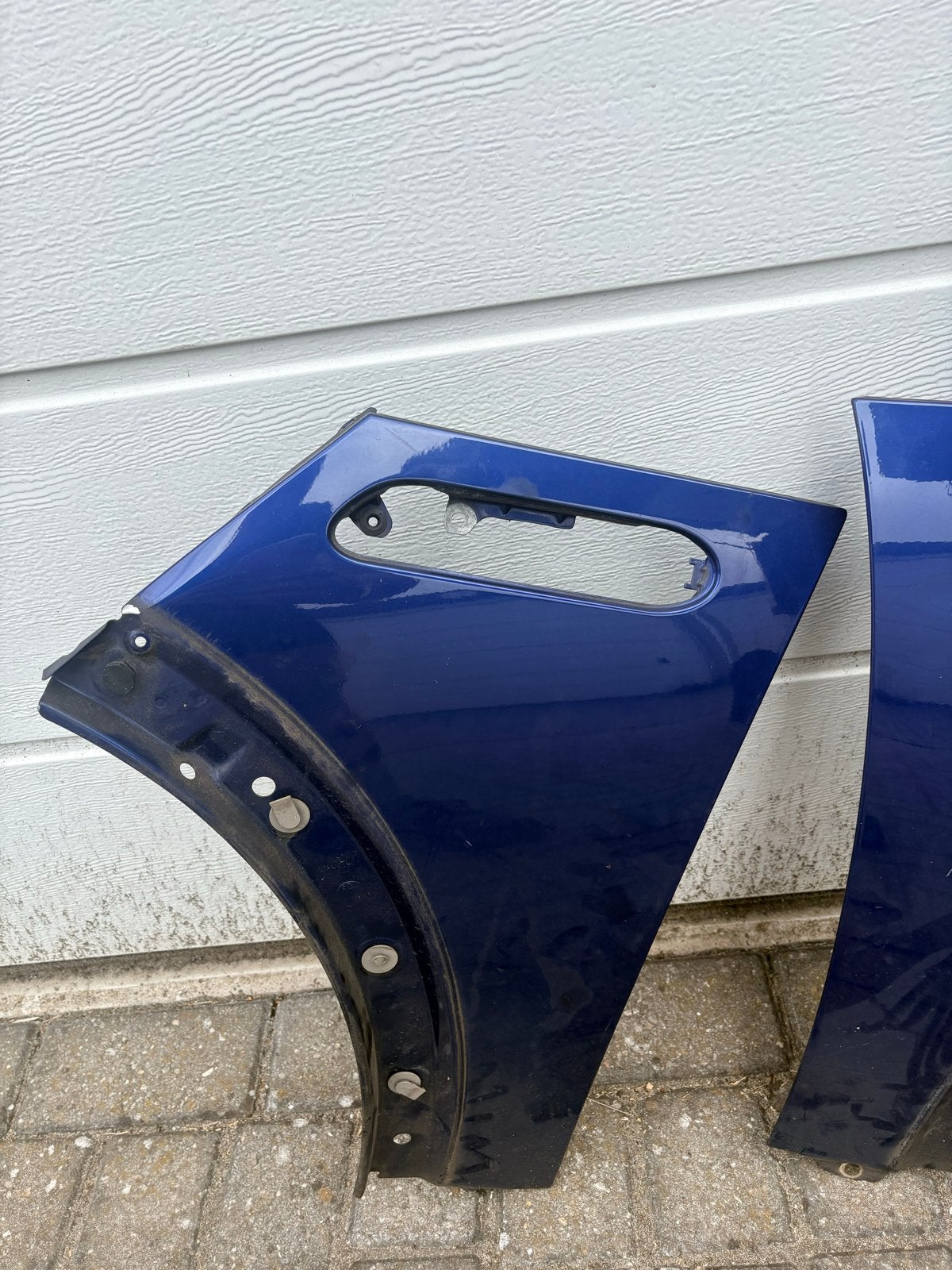 Spatborden voor Mini Cooper (R50, R52, R53) - Blauw, Gebruikt, Voor, Ophalen of Verzenden, Spatbord