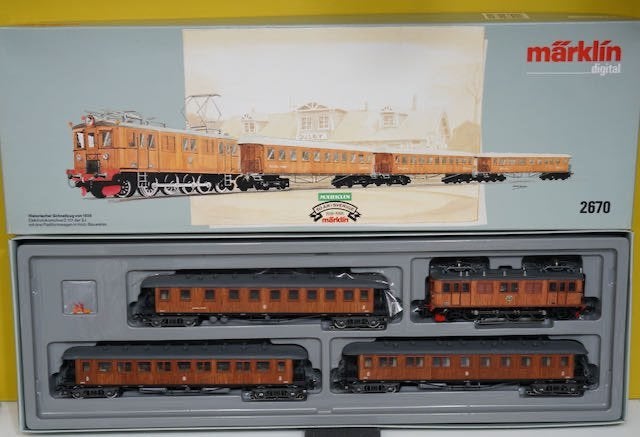 Märklin 2670 SJ Holzlok Wagen-Set, digital, Beleuchtung,, Wisselstroom, Treinset, Nieuw, Ophalen of Verzenden