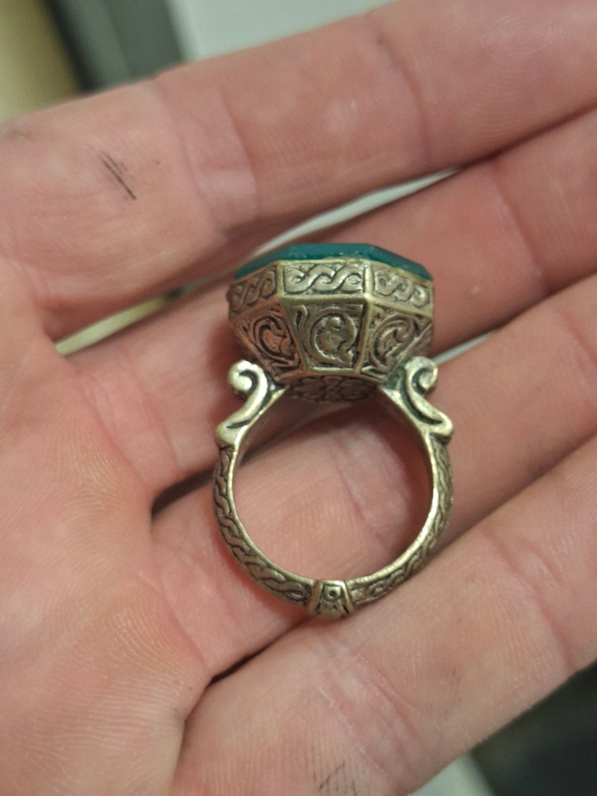 bodemvondst romeins zilveren ring met gem paard zilver, Ophalen of Verzenden, Minder dan 4 cm, Zilver, Zilver