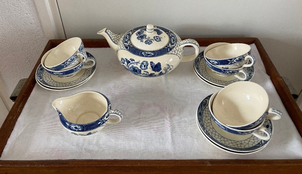 butterfly thee servies, Antiek en Kunst, Antiek | Servies los, Ophalen of Verzenden