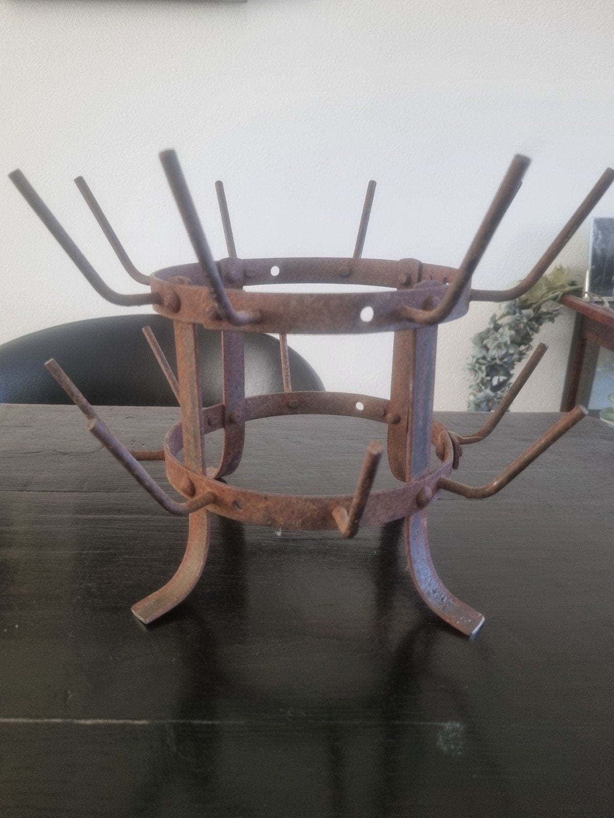 Antiek flessenrek / droogrek van smeedijzer, Antiek en Kunst, Ophalen of Verzenden