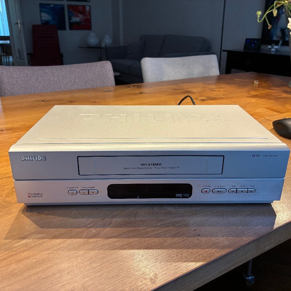 Philips VR 550 Turbo Drive VHS-videorecorder, Ophalen of Verzenden, Gebruikt, VHS-speler of -recorder