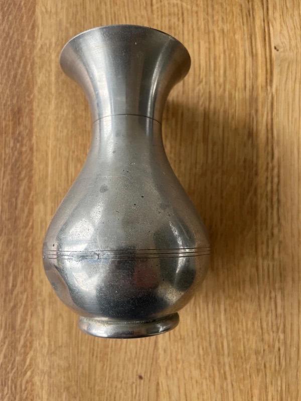 Royal Holland Tiel - vintage tinnen vaasje, circa 15 cm hoog, Antiek en Kunst, Antiek | Tin, Ophalen of Verzenden