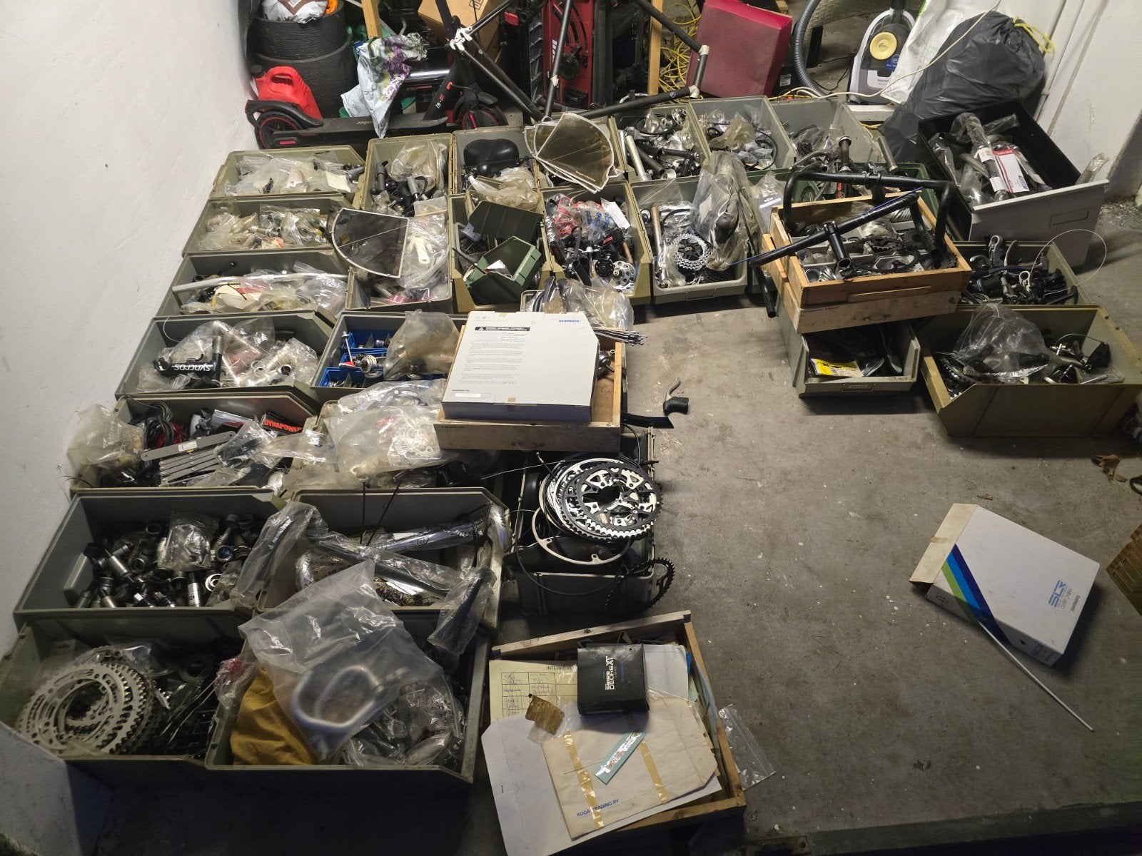 Grote partij racefiets onderdelen campagnolo, shimano, Fietsen en Brommers, Mountainbike, Tw, Nieuw, Tw