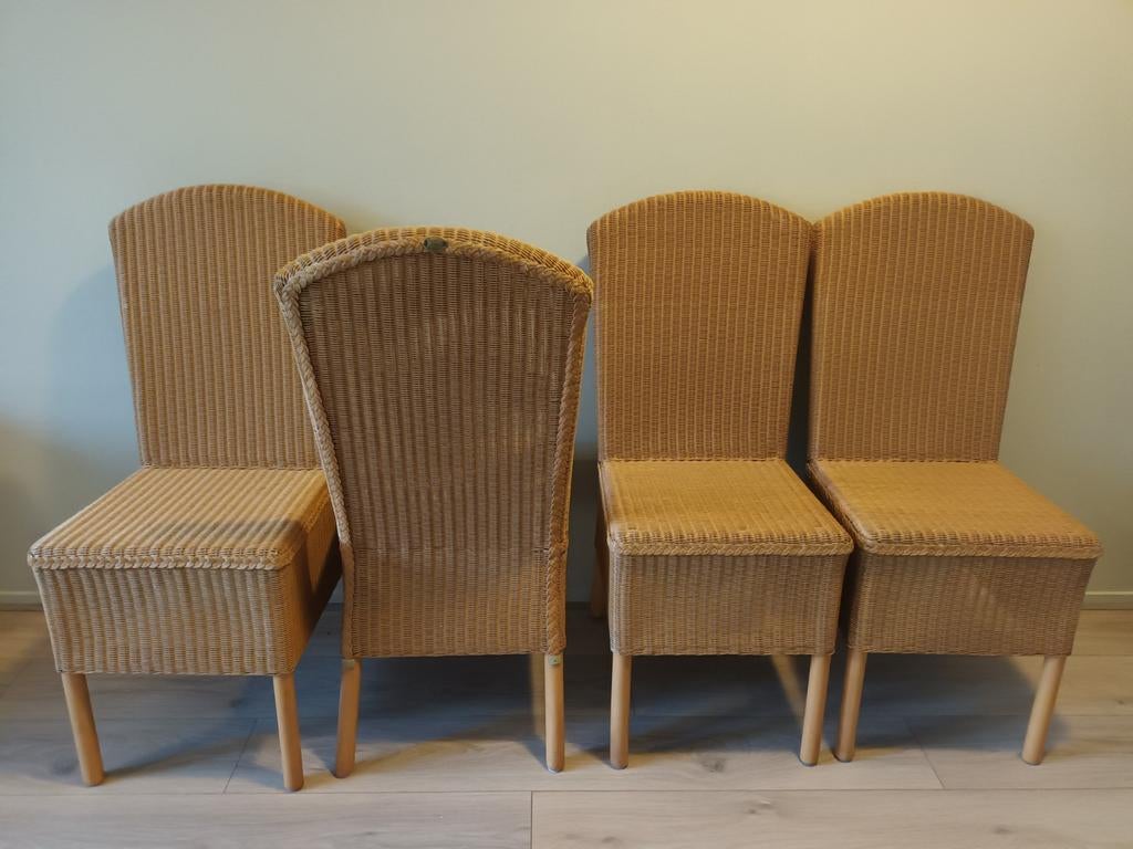 4 Eetkamerstoelen t.e.a.b, Ophalen, Gebruikt, Bruin