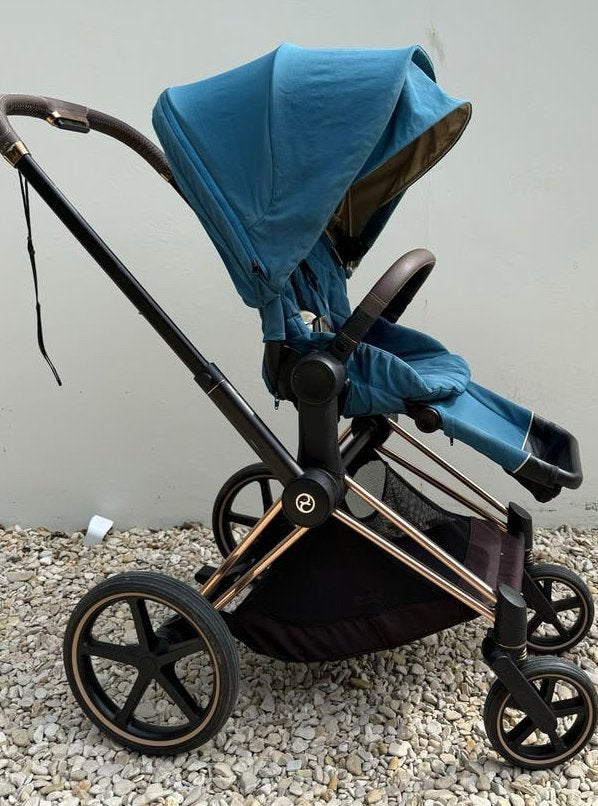 Cybex Priam kinderwagen met reiswieg, zitje en voetenzak, Gebruikt, Combiwagen, Met reiswieg, Ophalen