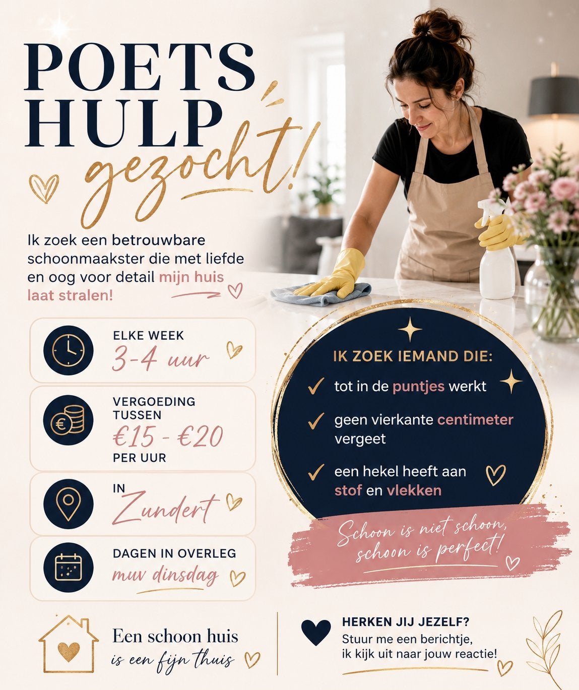 Poetshulp gezocht in Zundert, Ophalen of Verzenden