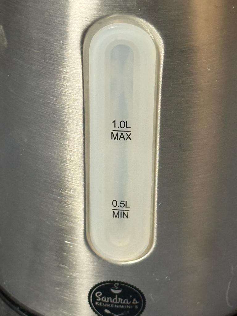 Sandra's Keukenmini's RVS Waterkoker 1.0L, Ophalen of Verzenden, Zo goed als nieuw