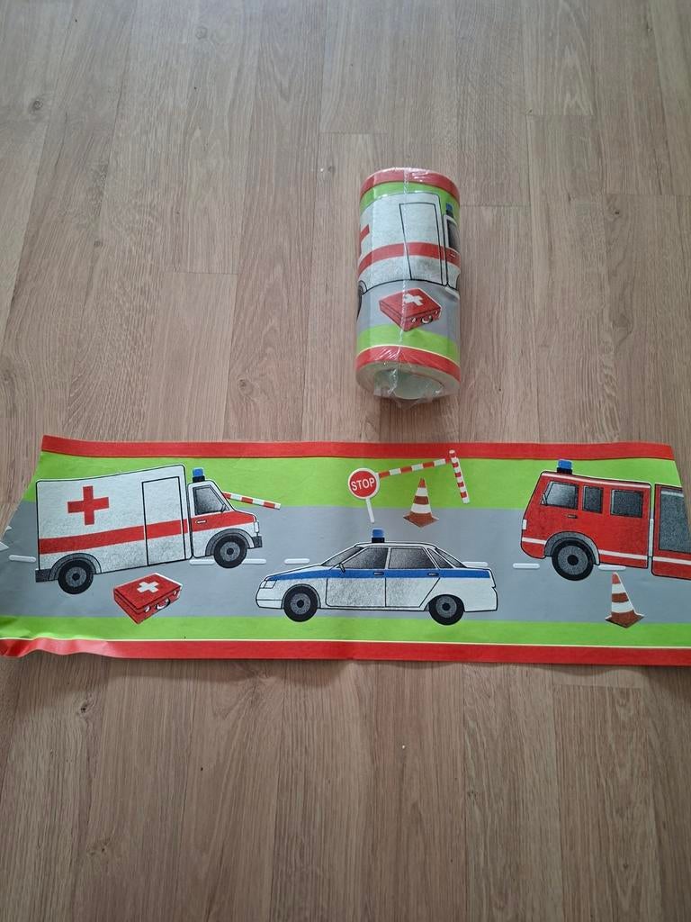 Kinderbehangrand Hulpdiensten, Huis en Inrichting, Stoffering | Behang, Ophalen of Verzenden, Minder dan 10 m², Wit, Kinderlijk, Speels, Hulpdiensten
