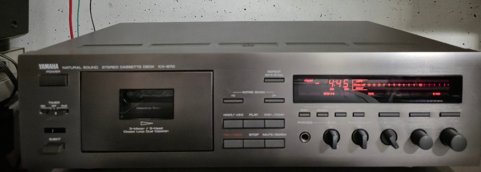 Yamaha Natural Sound KX-670 casettedeck Titantium  90's, Audio, Tv en Foto, Cassettedecks, Ophalen of Verzenden, Enkel, Overige merken