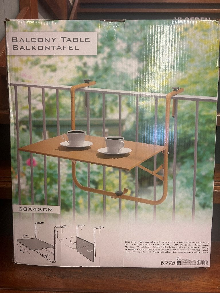 Balkontafel, Ophalen, Nieuw, Rechthoekig, Metaal