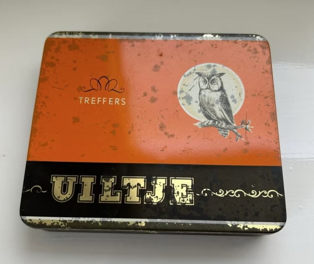 Antiek Uiltje Sigaren Doosje - Treffers Blik, Verzamelen, Blikken, Ophalen of Verzenden, Gebruikt, Overige