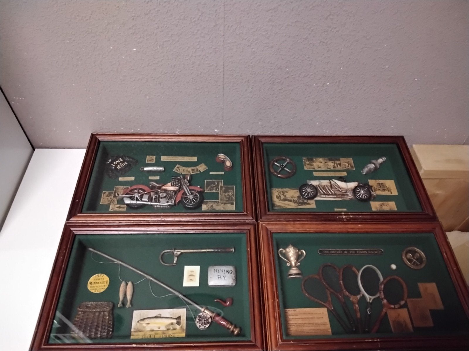 4 x diverse Klassieke diorama schilderij lijstje, Ophalen