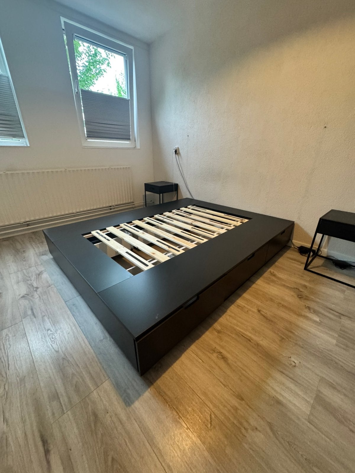 Ikea Nordli bedframe 160x200, Huis en Inrichting, Slaapkamer | Bedden, Ophalen, Zwart, Tweepersoons, 160 cm
