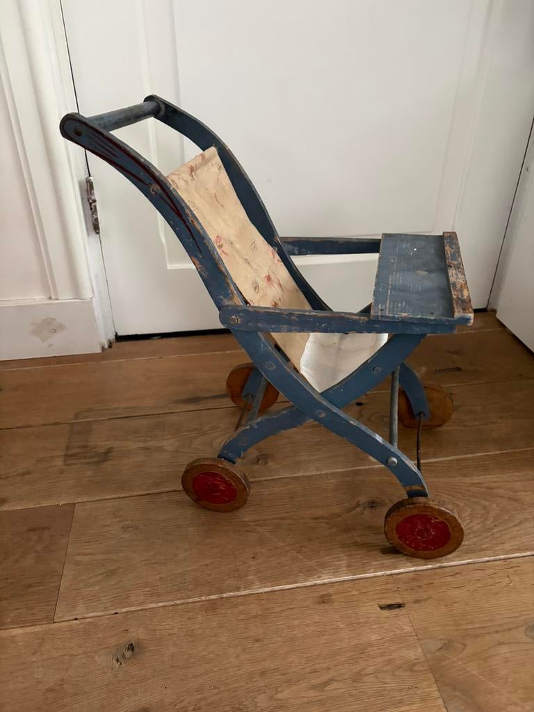 Brocante oud kinderpoppenwagentje, Ophalen of Verzenden