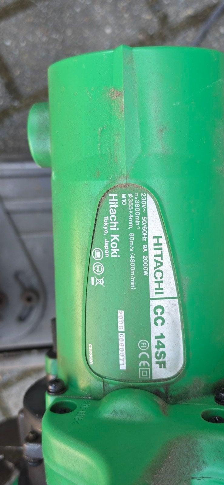 Hitachi CC14SF 2000W metaal afkortzaag 355mm +2 nieuwe schij, Ophalen, 70 mm of meer, Zo goed als nieuw, Afkortzaag