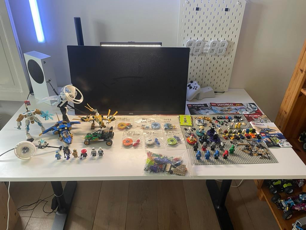 Grote partij Lego Ninjago, Jay Dx airjitzu, figs+spinners, Lego, Overige typen, Ophalen of Verzenden, Zo goed als nieuw