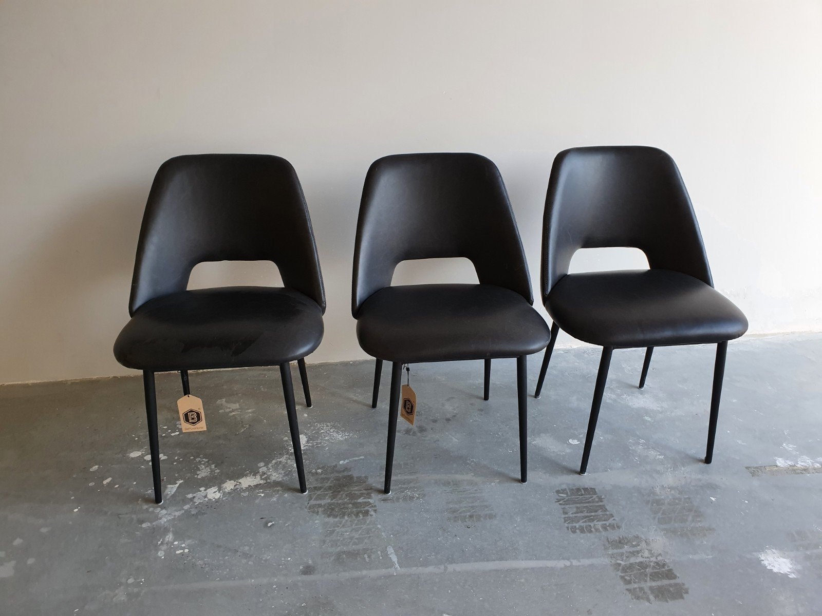Be Pure Home stoelen - Zwart kunstleer - Ongebruikt, Ophalen, Nieuw, Zwart, Drie