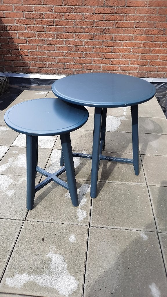 Bijzettafeltjes, Minder dan 55 cm, Gebruikt, Rond, Hout