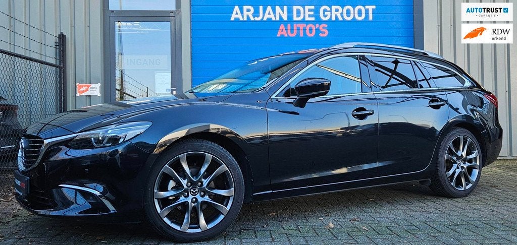 Mazda 6 Sportbreak 2.5 192PK Clima Lane assist HUD Bose Ca, Auto's, Mazda, Stof, Gebruikt, Zwart, Geïmporteerd