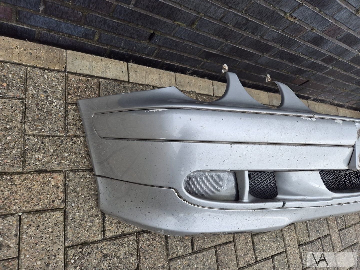 Mercedes CLK W208 1997 - 2003 voorbumper zilver facelift, Gebruikt, -, Voor, Ophalen of Verzenden