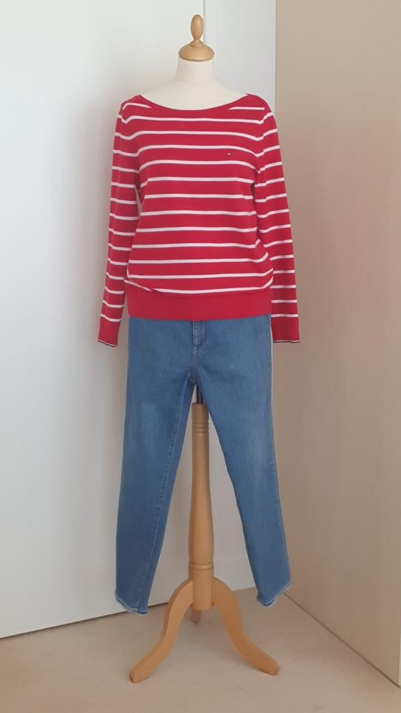 Tommy Hilfiger rood-witte trui - Maritieme stijl mt. 40/42, Ophalen of Verzenden, Zo goed als nieuw, Maat 38/40 (M), Rood