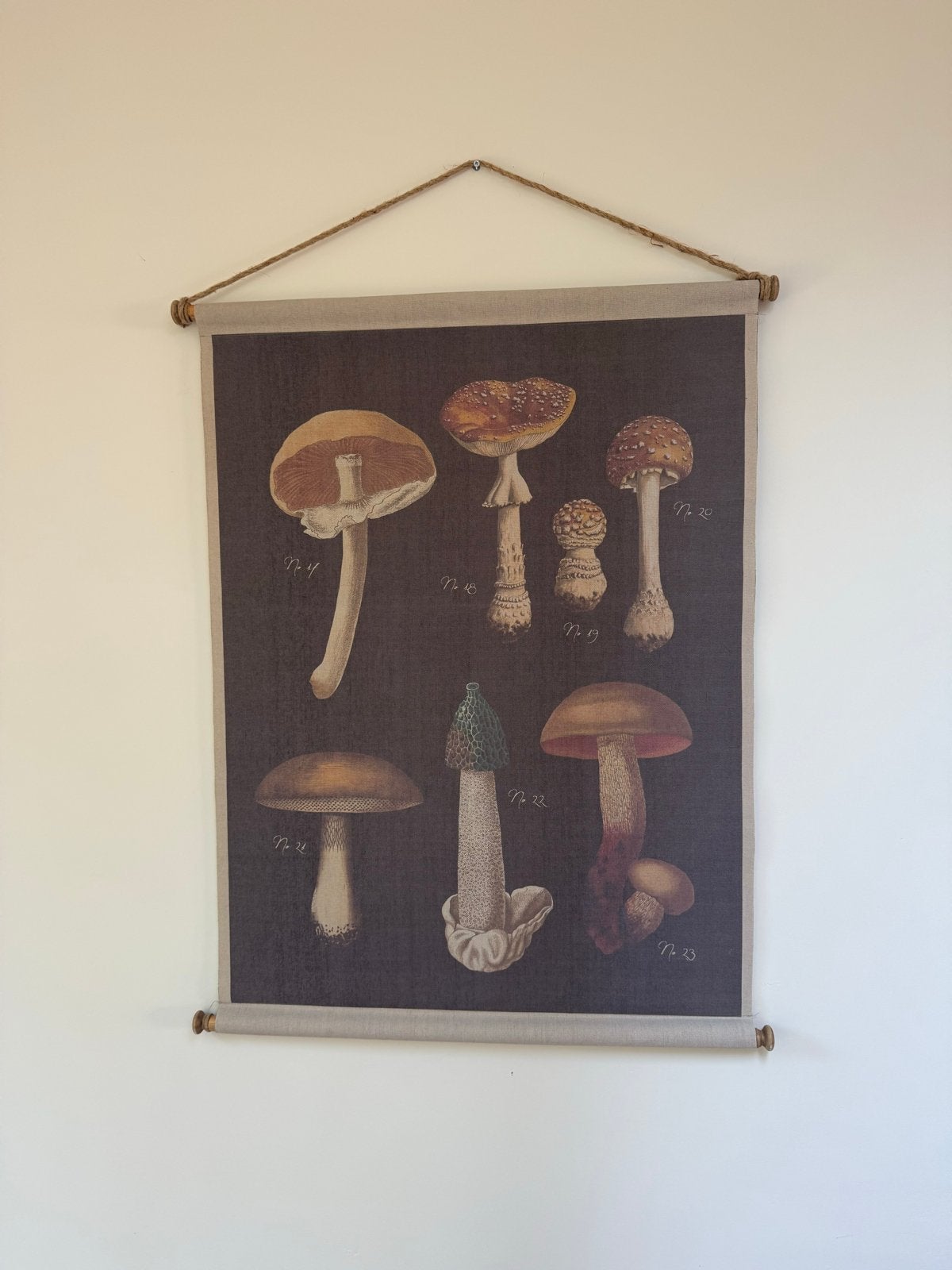 Wandkleed met paddestoelen print, Ophalen, Meerkleurig, Zo goed als nieuw, Met ophangsysteem