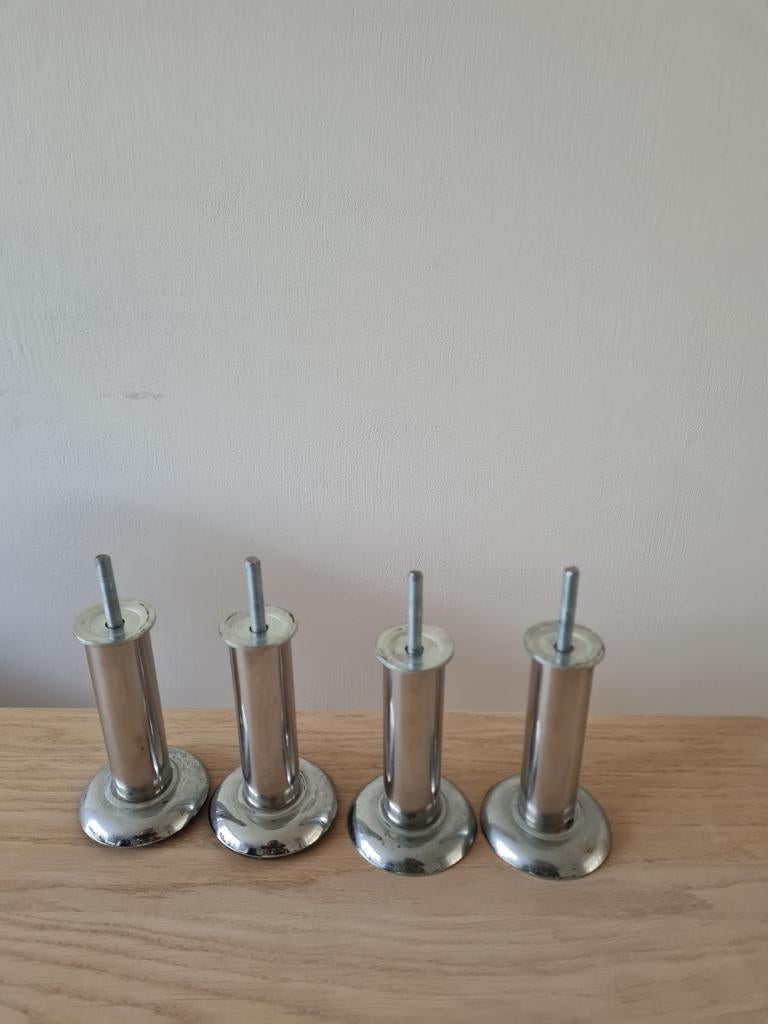 4 chromen meubelpoten, Ophalen of Verzenden