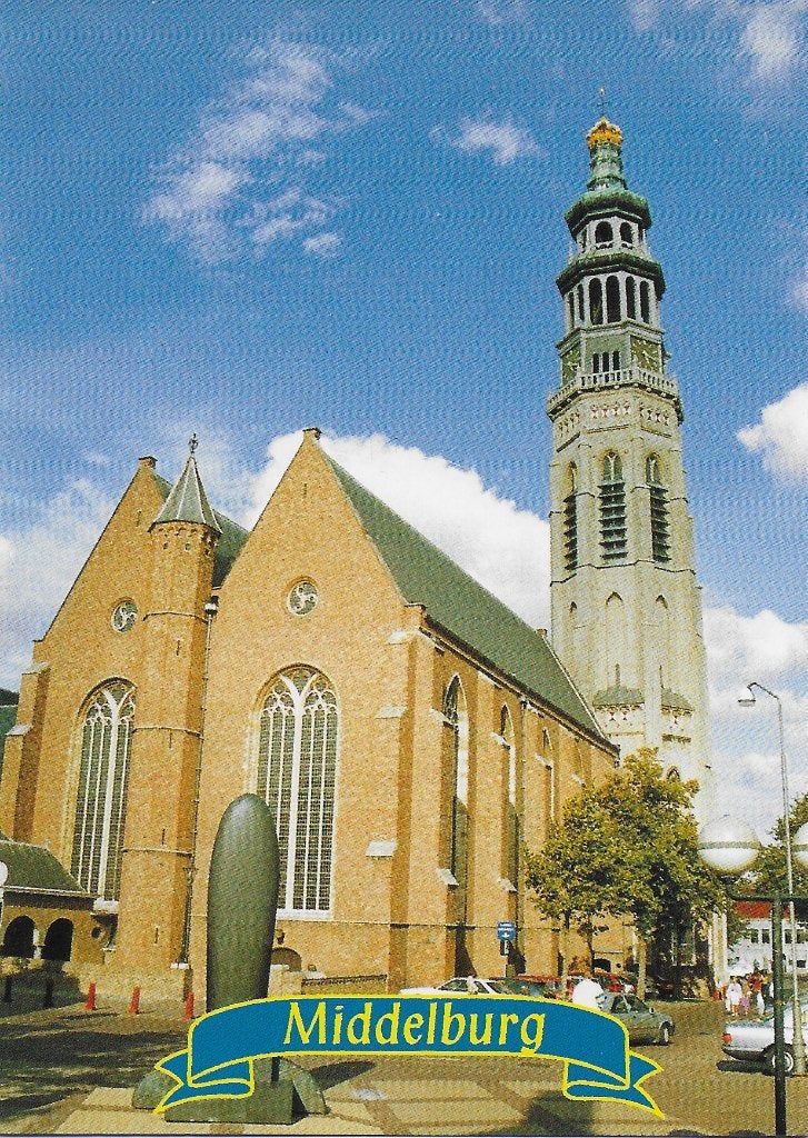 A402 Ongelopen ansichtkaart lange Jan Middelburg, Ophalen of Verzenden, 1980 tot heden, Ongelopen, Zeeland