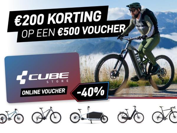Cube fiets cadeaukaart 500 euro voor 350, Tickets en Kaartjes, Kortingen en Cadeaubonnen, Eén persoon, Kortingsbon