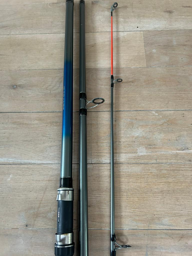 Te koop Dam zeehengel onliner surf 200 lang 4.20 meter, Ophalen, Zo goed als nieuw, Werphengel