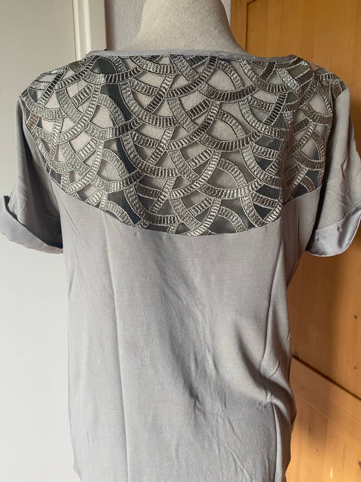 Zachtgroene blouse Expresso M met tricot mouwtjes, Verzenden, Zo goed als nieuw, Maat 38/40 (M), Groen