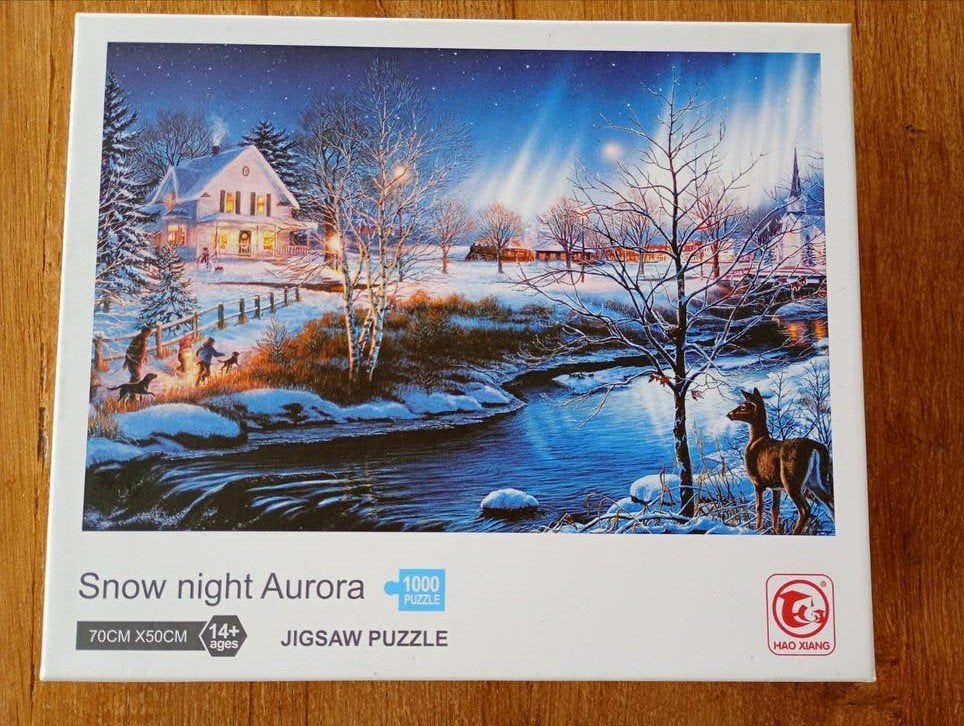 Jigsaw Puzzel 1000 Stukjes Snow Night Aurora, Hobby en Vrije tijd, Denksport en Puzzels, Nieuw, Legpuzzel, 500 t/m 1500 stukjes