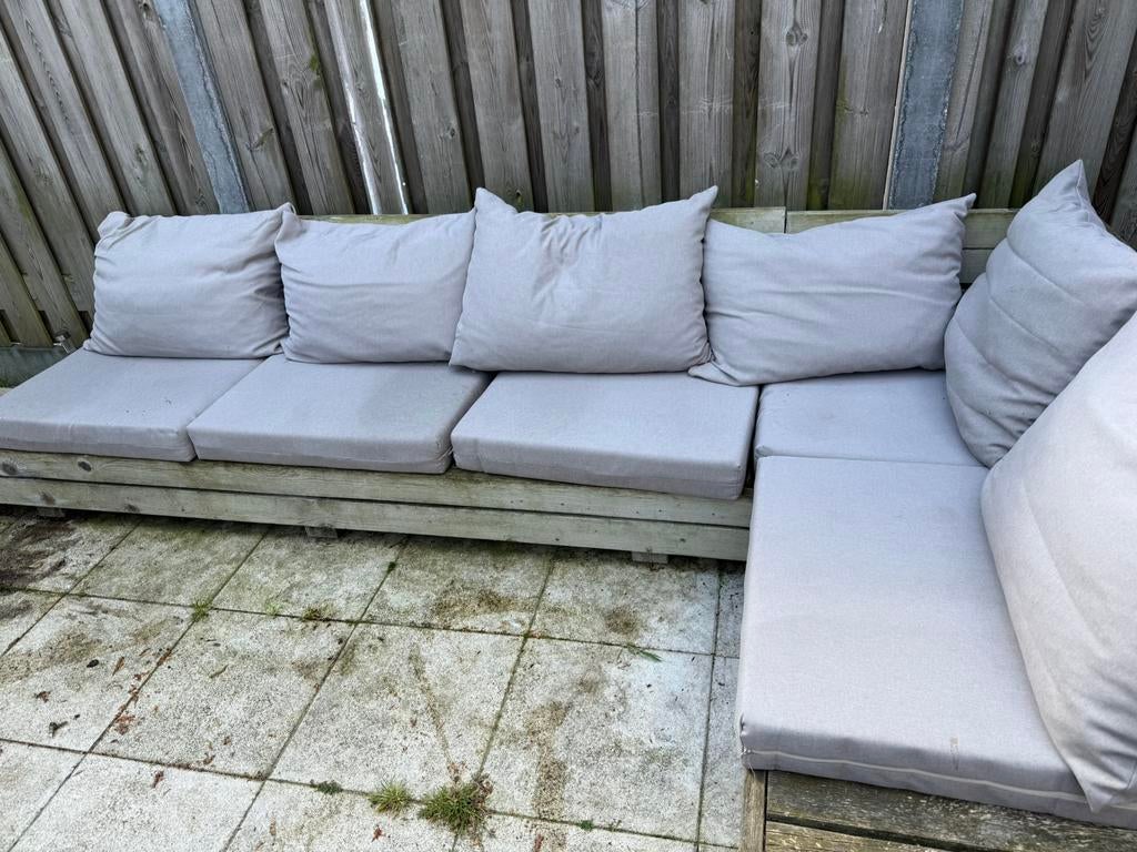 Tuinbank met kussens, Ophalen, Gebruikt, Hout, Loungeset