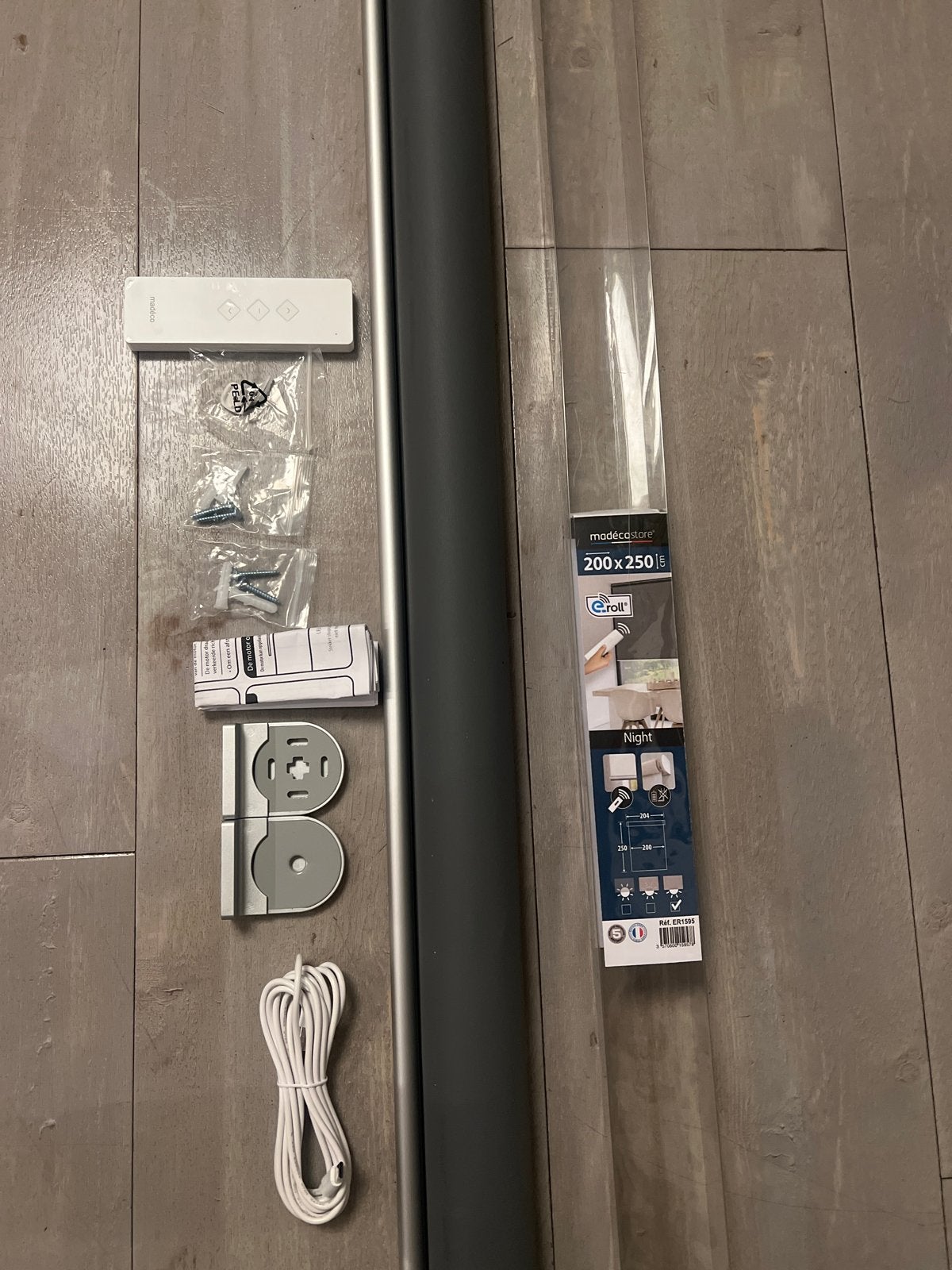 Modéco Store Rolgordijn 200x250 cm - Grijs (Nieuw), Ophalen, Inclusief montageonderdelen, Overige merken, Nieuw