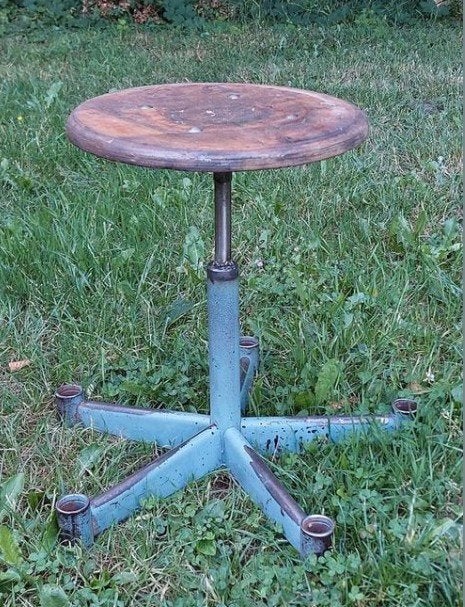Oude Vintage Industriele Kruk Tafeltje, Gebruikt, T, Ophalen of Verzenden, N