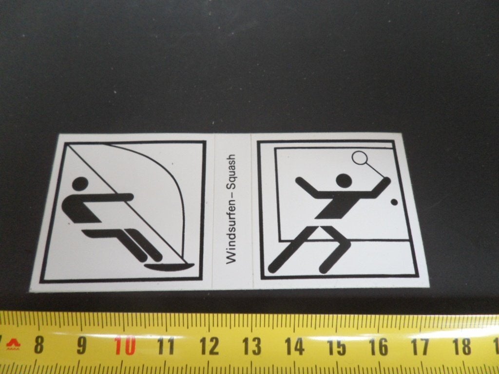 sticker Hansaplast Pictogram Windsurfen Squash  Sport, Verzamelen, Ophalen of Verzenden, Zo goed als nieuw