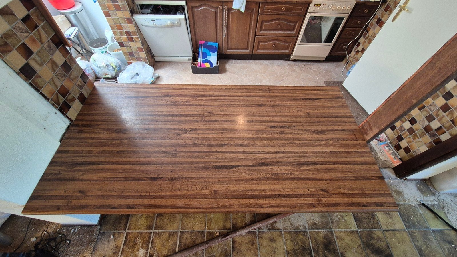 Robuust Tafelblad - 205x100x3.7 cm, Ophalen, Gebruikt, 100 tot 150 cm, 200 cm of meer