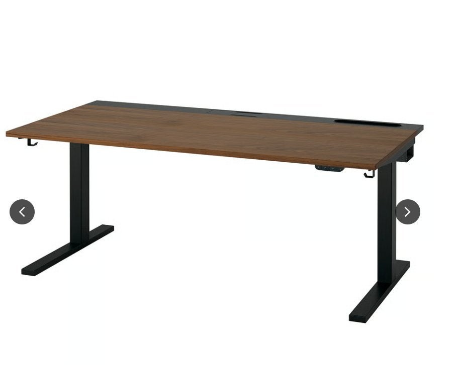 IKEA MITTZON elektrisch zit/sta bureau walnootfineer, Ophalen, Zit-sta bureau, Hout, Bruin