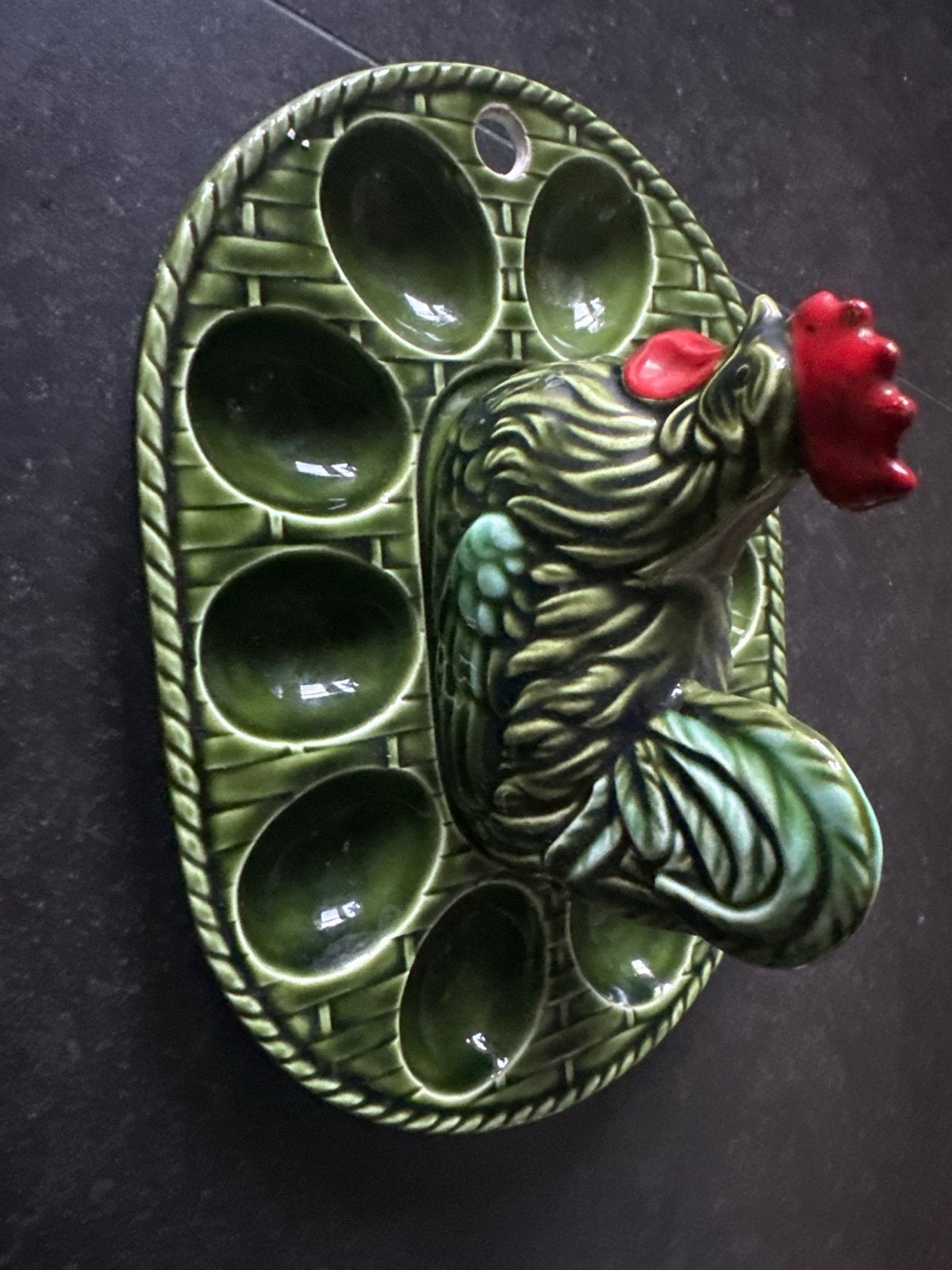 Vintage Eierschaal met Kip - Keramiek, Gebruikt, Keramiek, Overige typen, Ophalen of Verzenden
