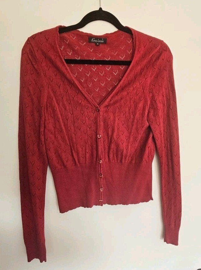 King Louie rood vestje met hartjespatroon, maat M, Kleding | Dames, Maat 38/40 (M), Ophalen of Verzenden, King Louie, Gedragen