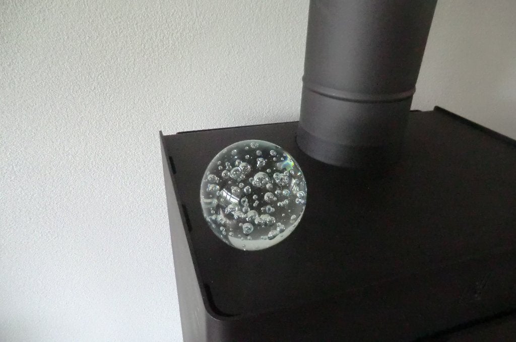 presse papier / paperweight - glazen bol met luchtbellen, Ophalen of Verzenden