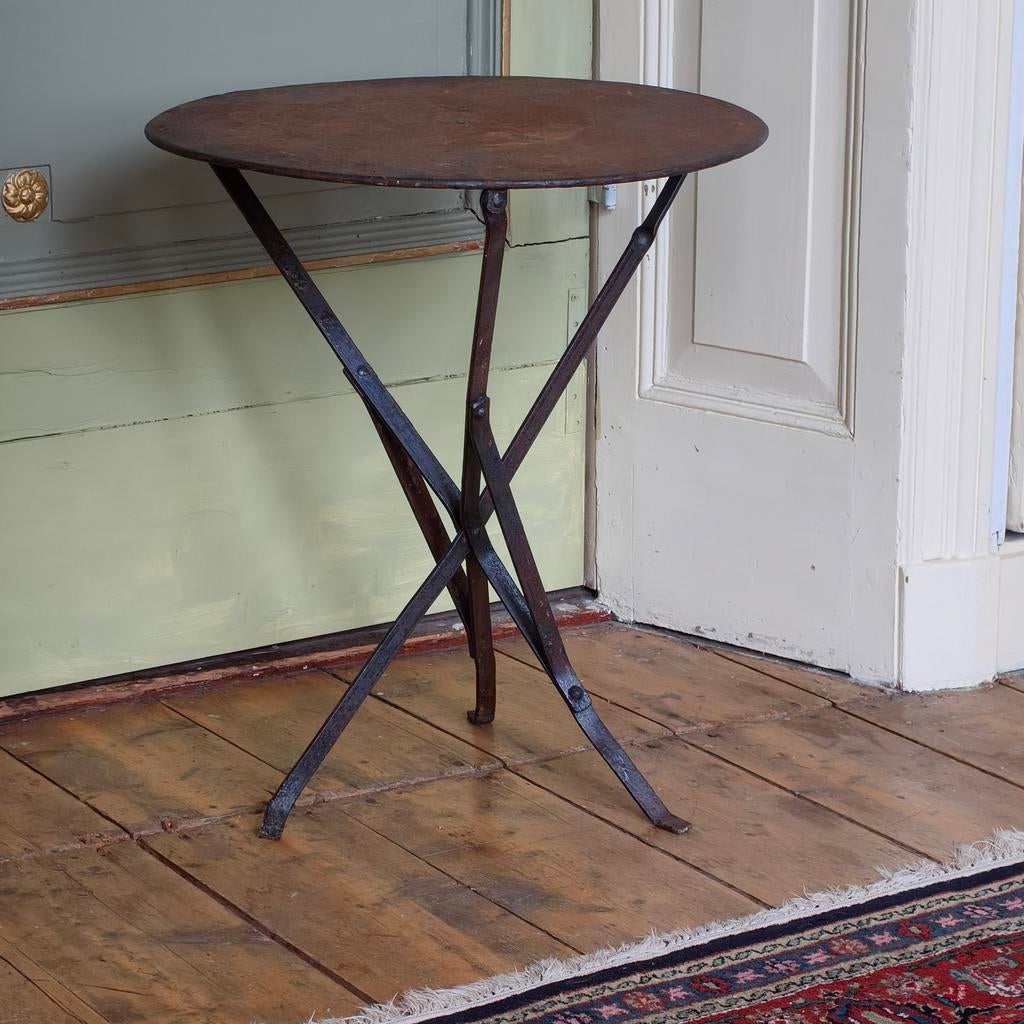 Antieke Franse klaptafel, bistro tafel, terrastafel, Ophalen of Verzenden